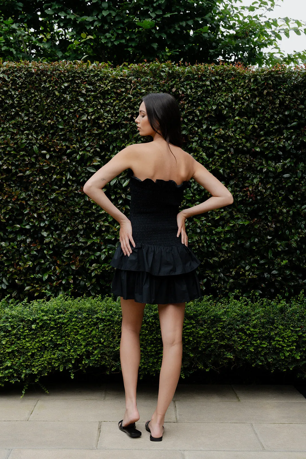 Caitlin Crisp | Georgette Dress - Black Poplin sold by Sister & Co product image thumbnail 3