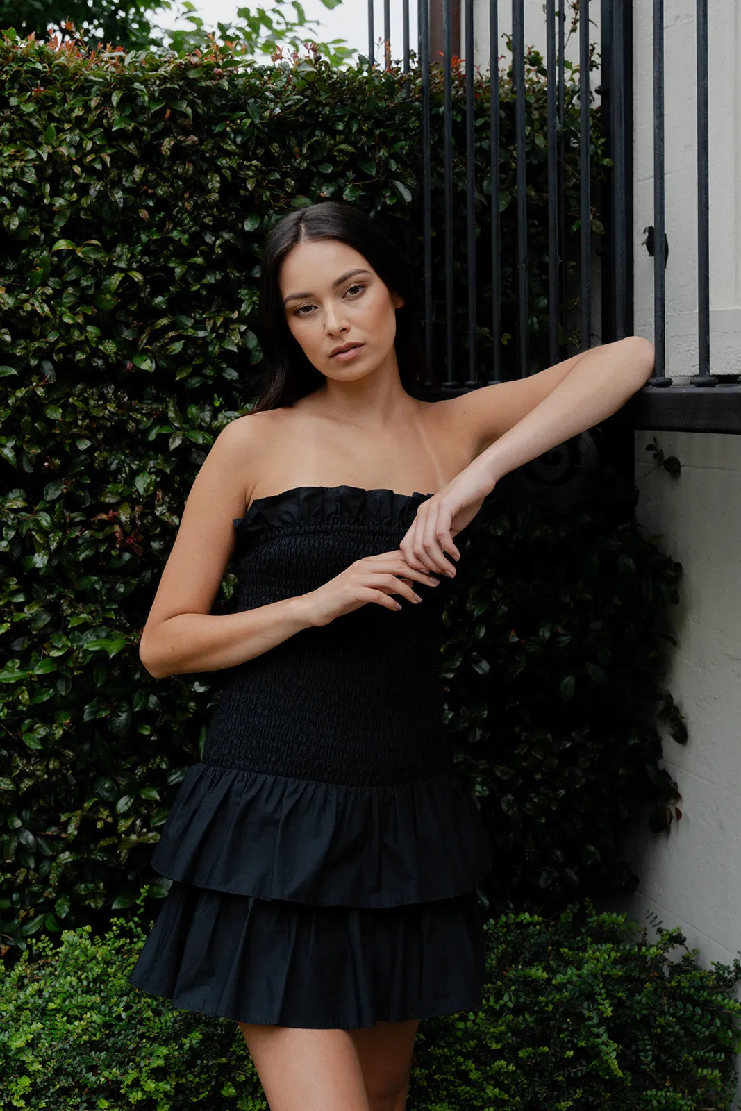 Caitlin Crisp | Georgette Dress - Black Poplin sold by Sister & Co product image thumbnail 4