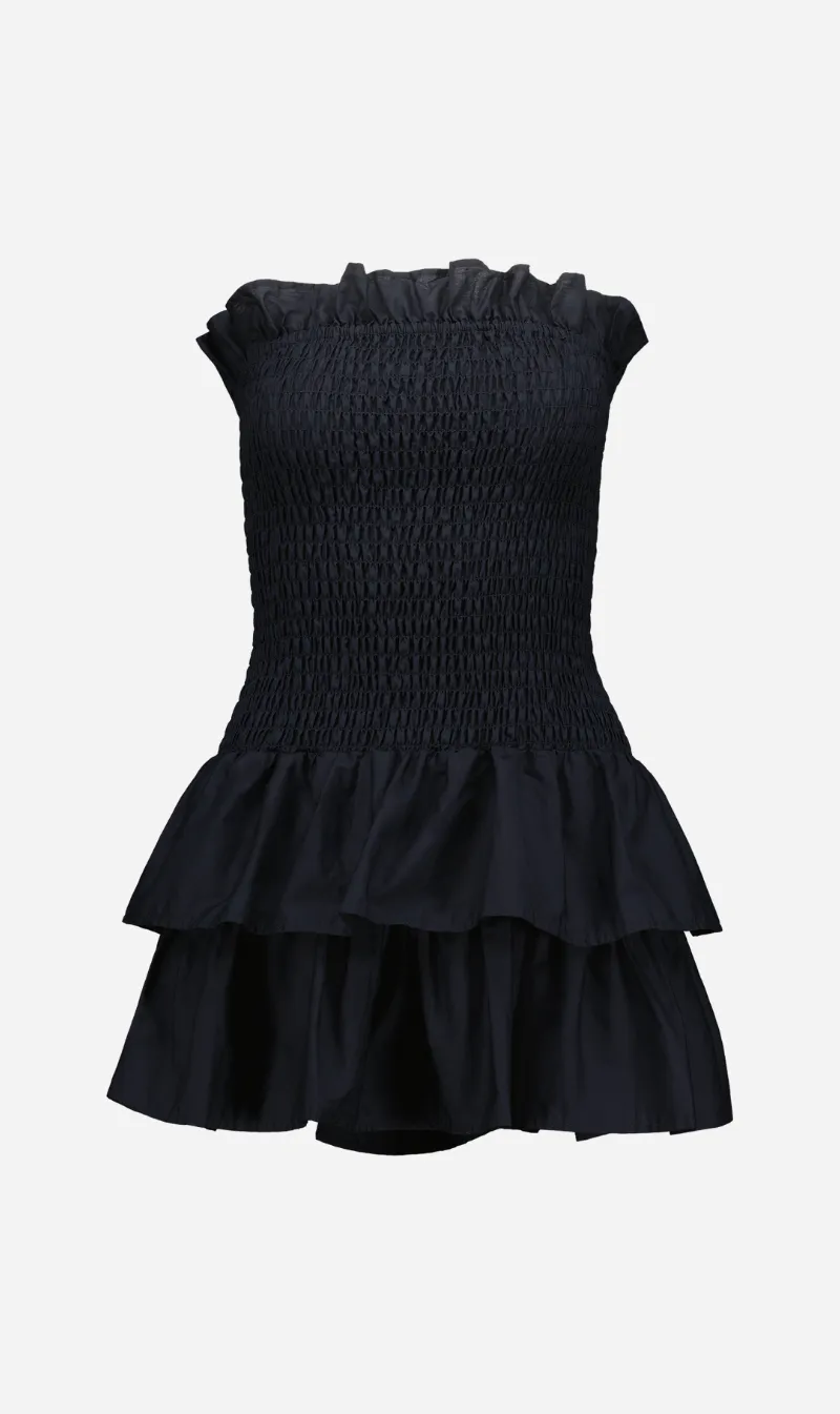 Caitlin Crisp | Georgette Dress - Black Poplin sold by Sister & Co