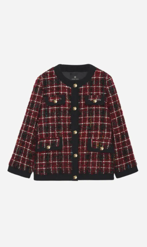 Anine Bing | Lydia Jacket - Cherry Plaid sold by Sister & Co