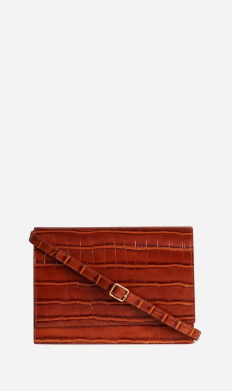 Yu Mei | Suki Clutch - Apricot Croc sold by Sister & Co