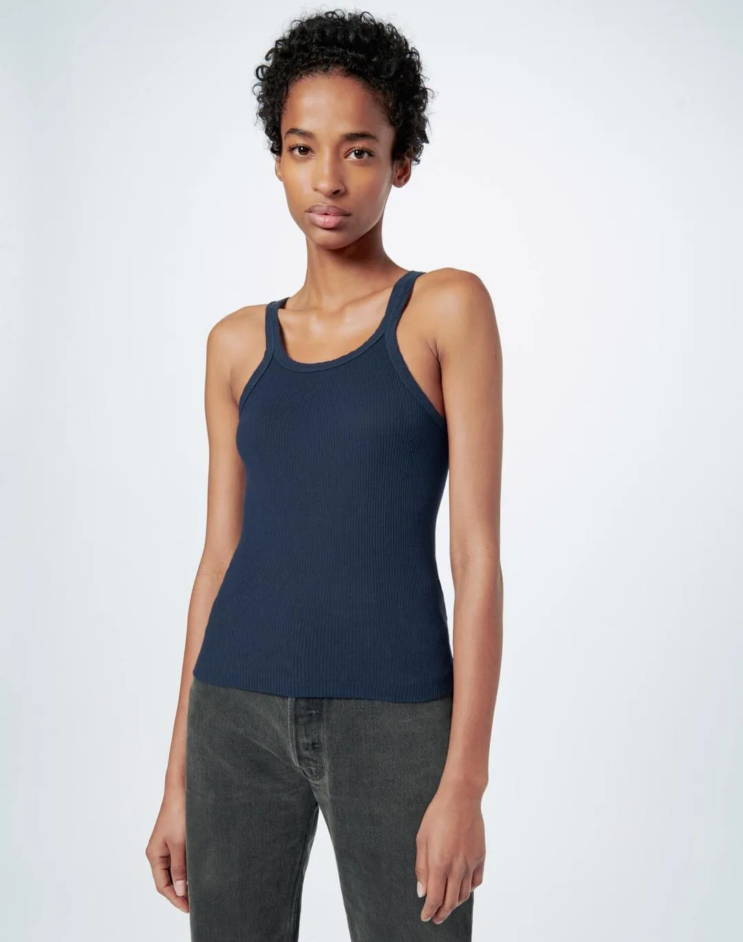 RE/DONE | Ribbed Tank - Navy sold by Sister & Co product image thumbnail 2