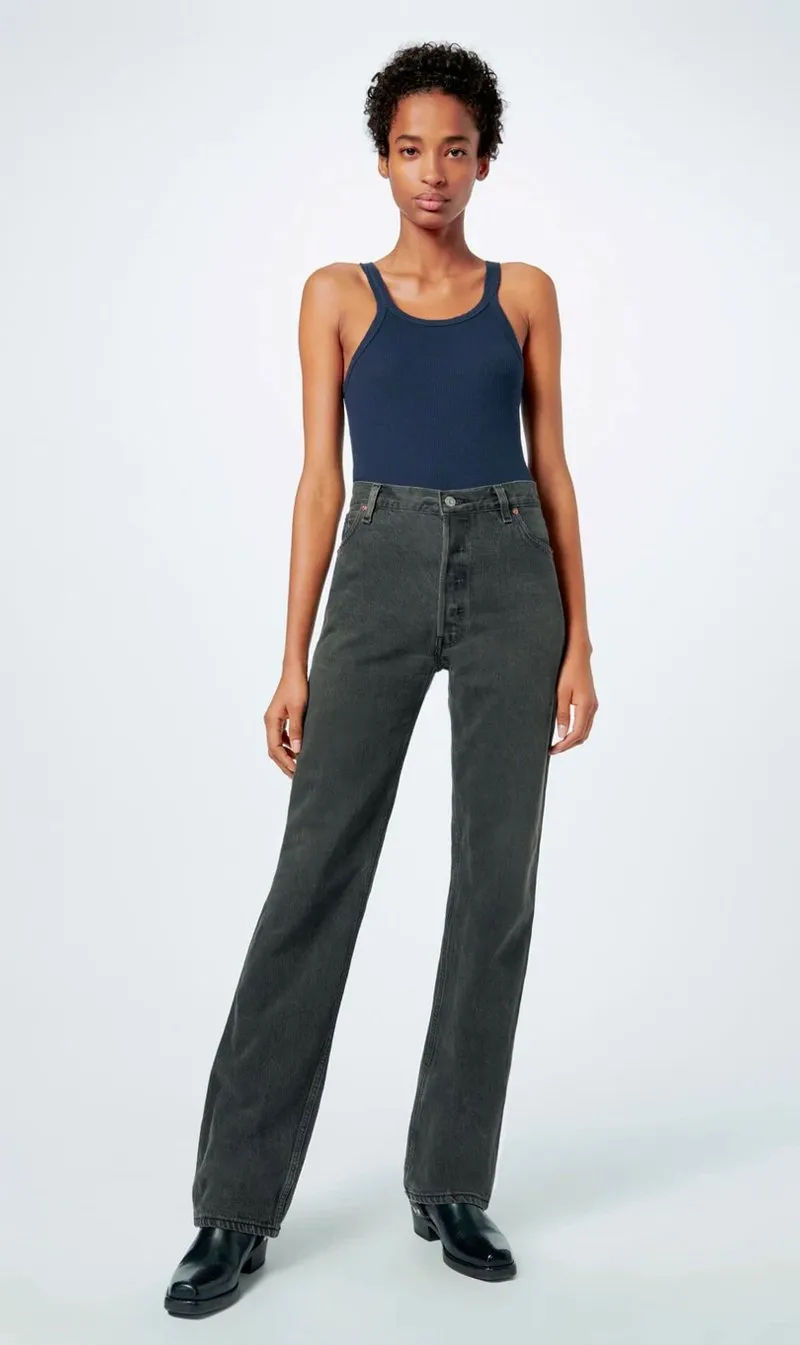 RE/DONE | Ribbed Tank - Navy sold by Sister & Co