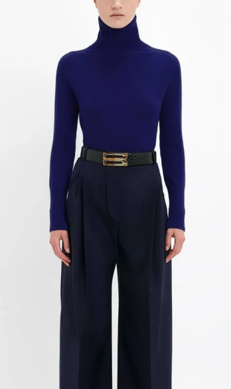 Victoria Beckham | Polo Neck Jumper - Navy sold by Sister & Co