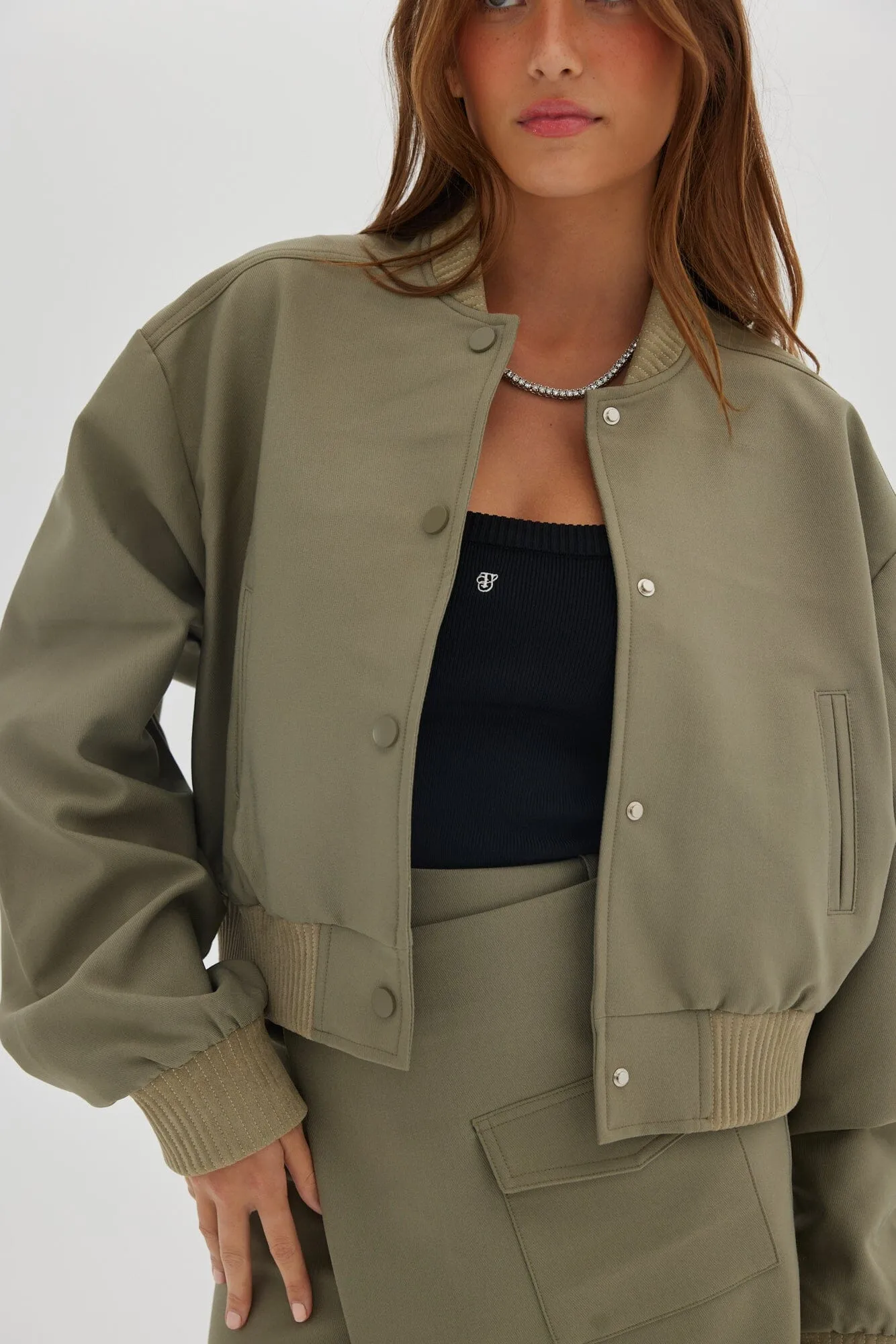 Toast Society | Bomber Jacket - Khaki sold by Sister & Co product image thumbnail 4