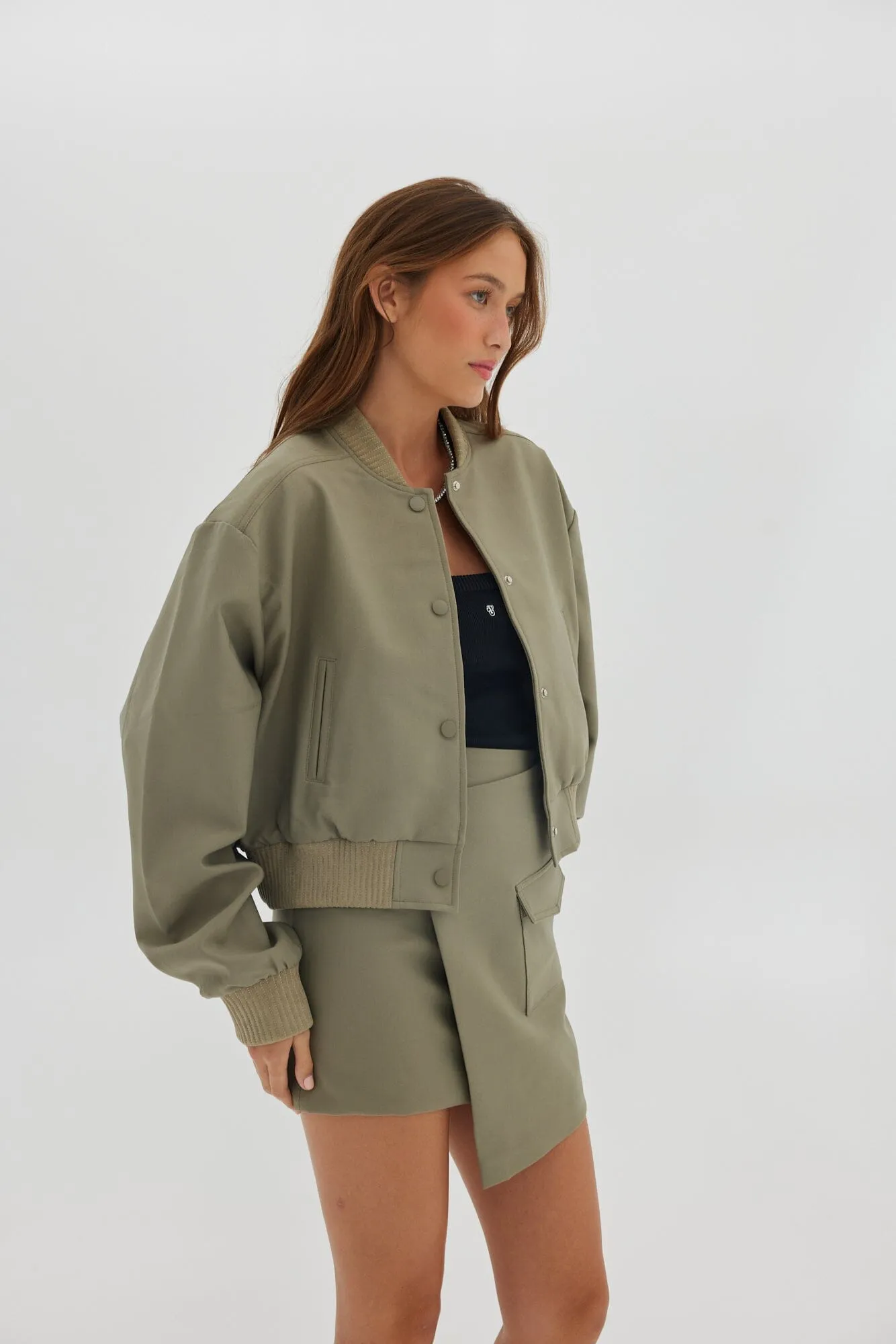 Toast Society | Bomber Jacket - Khaki sold by Sister & Co product image thumbnail 3