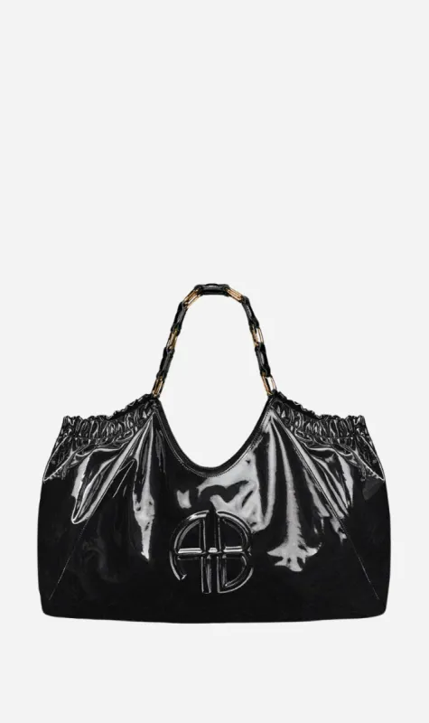 Anine Bing | Kate Tote - High Shine Black sold by Sister & Co