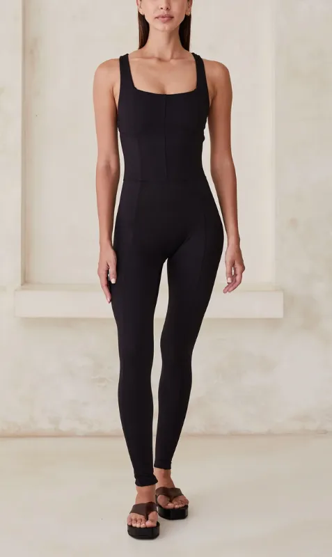 108 Sportif | Elle Corset Bdysuit - Matte Black sold by Sister & Co product image thumbnail 2