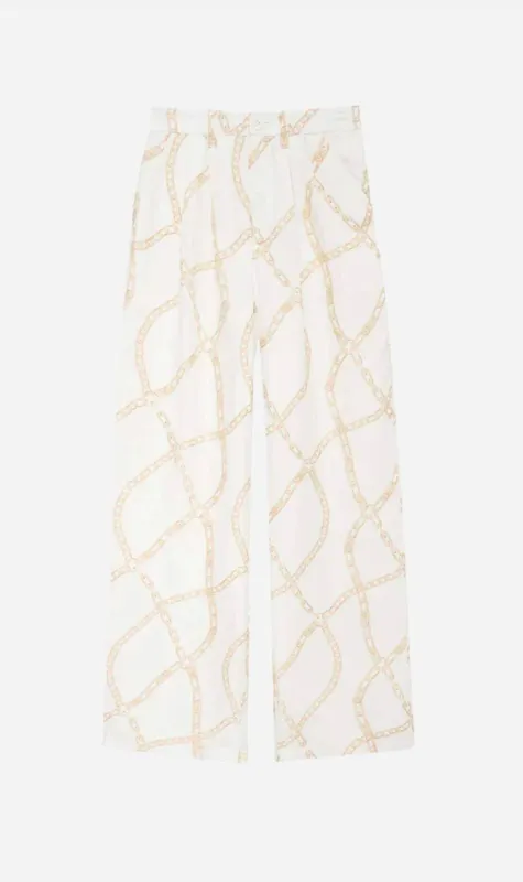 Anine Bing | Carrie Pant - Cream And Tan sold by Sister & Co