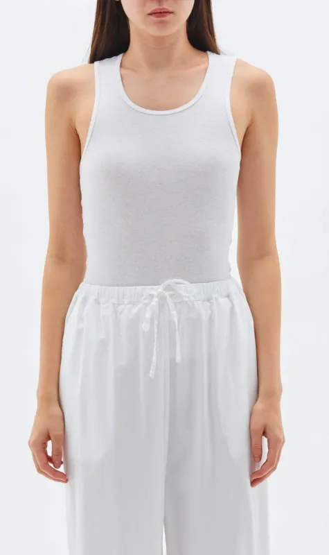 Bassike | Layering Superfine Rib Tank - White sold by Sister & Co