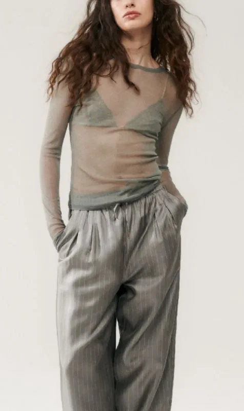 Silk Laundry | Mesh Long Sleeve - Moon sold by Sister & Co