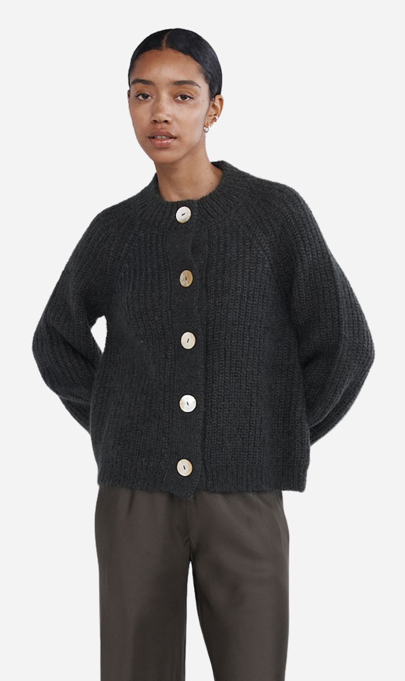 トップス CLANE/CALLAR RIB CARDIGAN RIB KNIT CARDIGAN WITH LINEN - Blue / Gray | ZARA United States