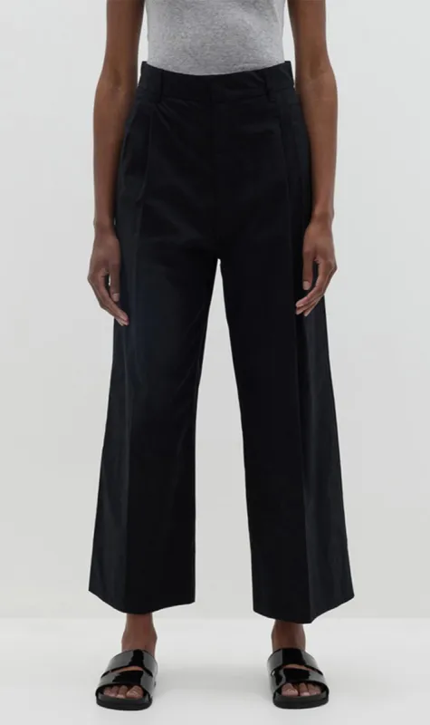Bassike | Relaxed Pleat Front Pant - Black sold by Sister & Co