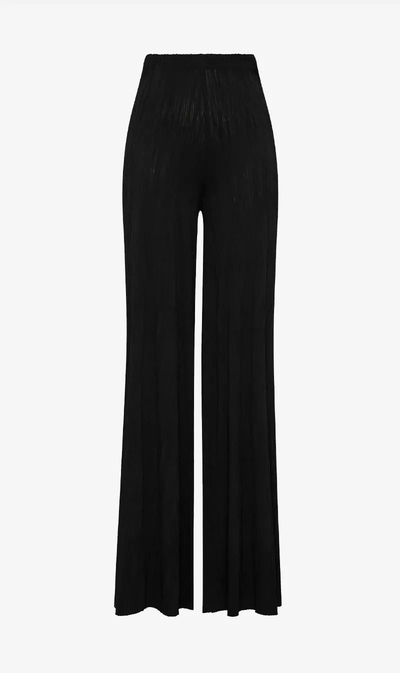 Bassike | Wide Leg Textured Pant -Black sold by Sister & Co