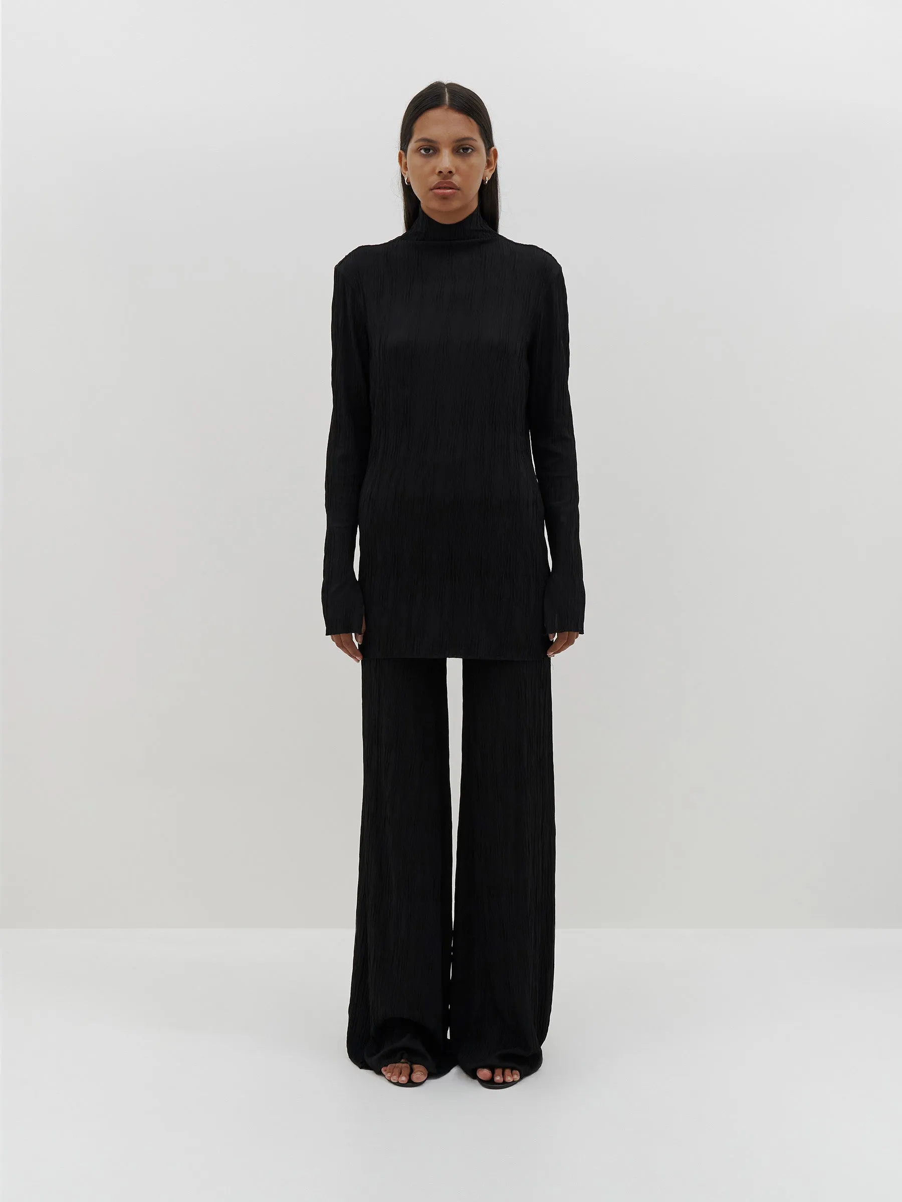 Bassike | Wide Leg Textured Pant -Black sold by Sister & Co product image thumbnail 3