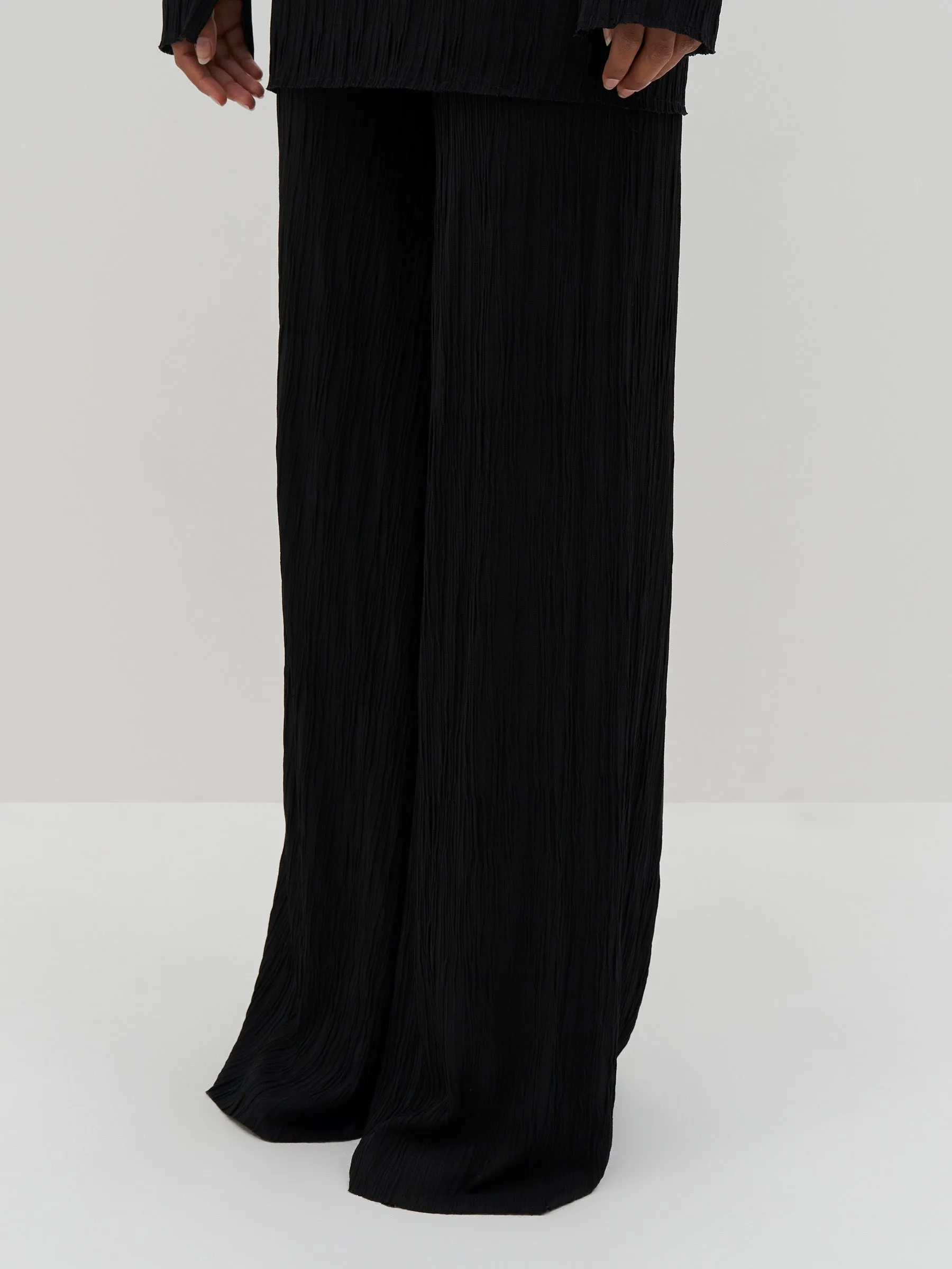 Bassike | Wide Leg Textured Pant -Black sold by Sister & Co product image thumbnail 5