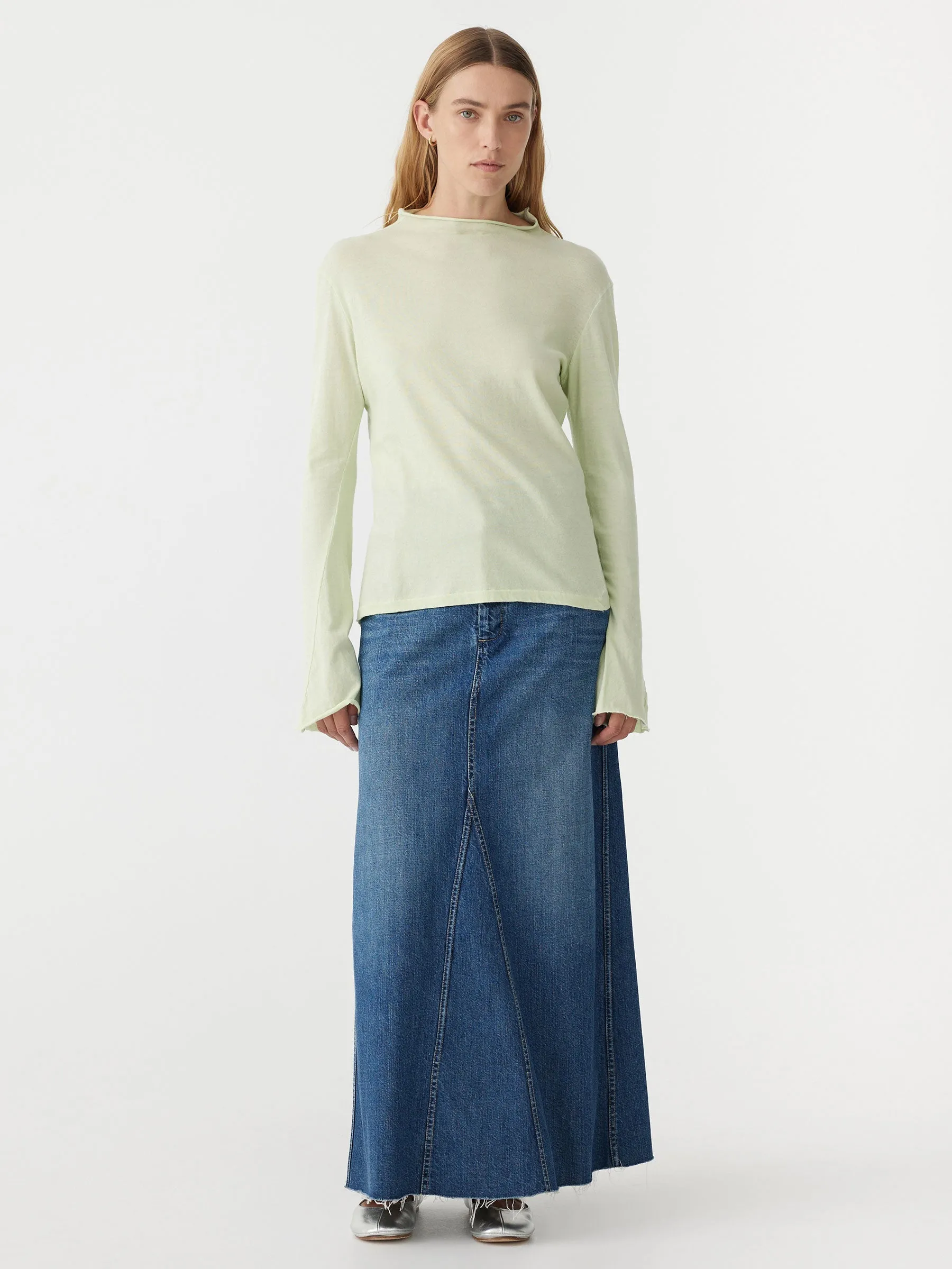 Bassike | Regular Raised Neck Long Sleeve T.Shirt - Light Mint sold by Sister & Co product image thumbnail 2