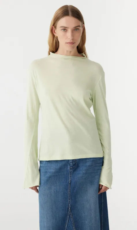 Bassike | Regular Raised Neck Long Sleeve T.Shirt - Light Mint sold by Sister & Co