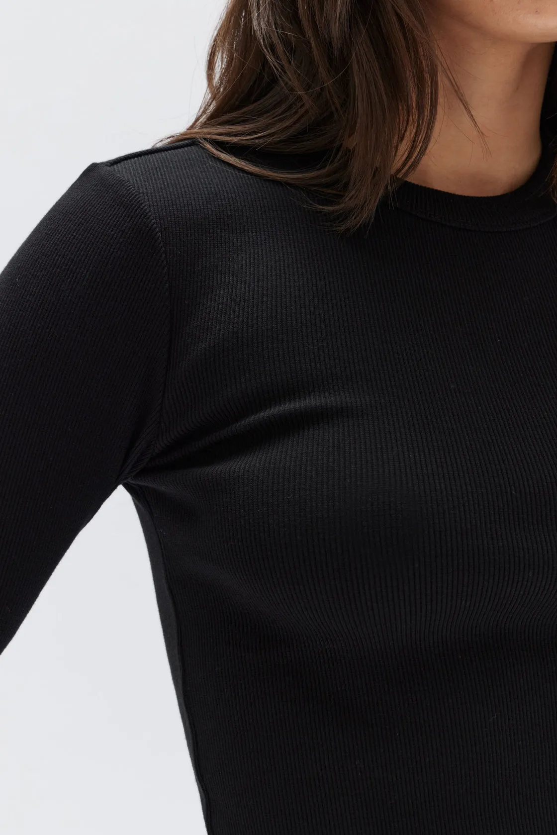 Assembly Label | Miana Organic Long Sleeve Tee - True Black sold by Sister & Co product image thumbnail 4