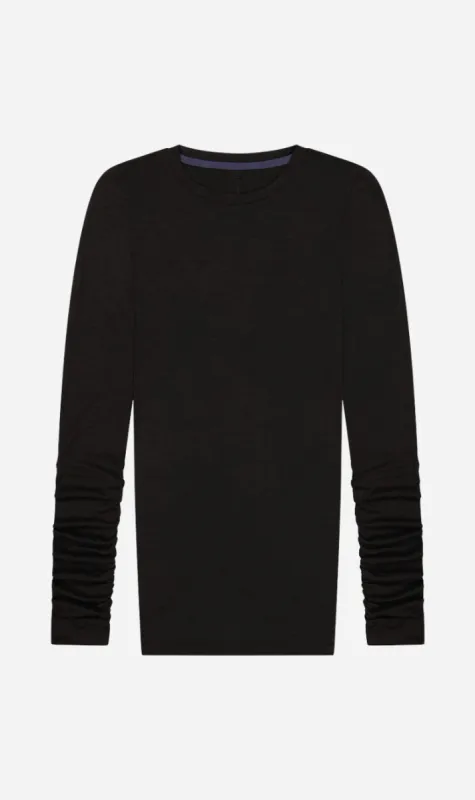REBE | Ruched LS Tee - Black sold by Sister & Co