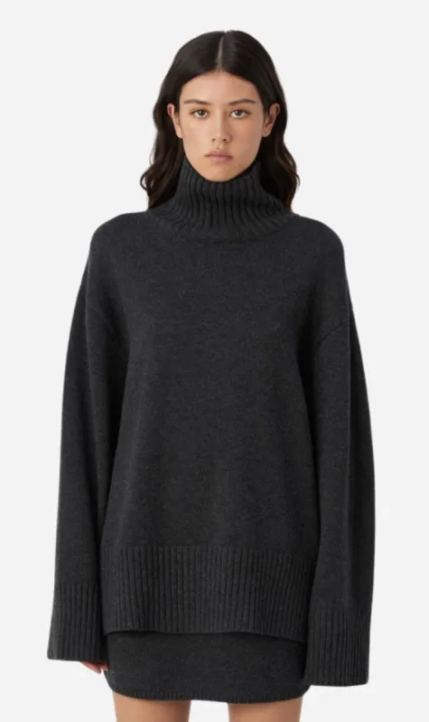Camilla And Marc | Romeo Funnel Neck - Charcoal sold by Sister & Co