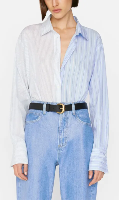 Frame Denim | Le Mix Oversized Shirt - Blanc Multi sold by Sister & Co