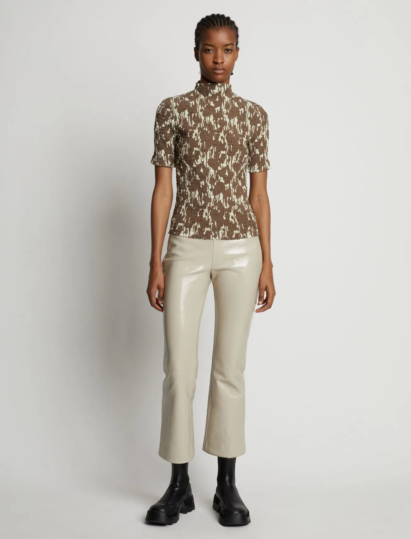 Proenza Schouler | Flou Smocked Top - Buttercream/Coffee sold by Sister & Co product image thumbnail 3