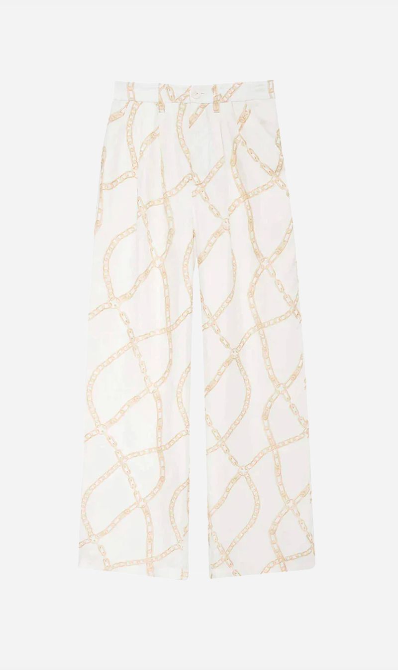 Anine Bing | Carrie Pant - Cream And Tan sold by Sister & Co