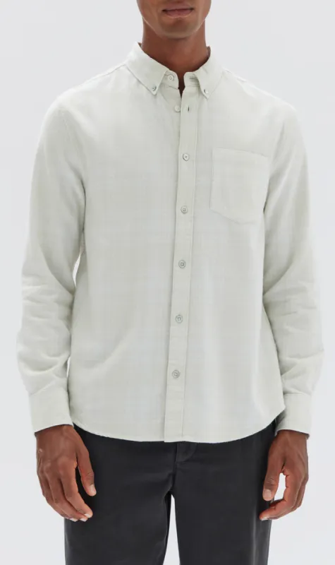 Assembly Label | Tanner Brushed Check Long Sleeve Shirt - Limestone Check sold by Sister & Co