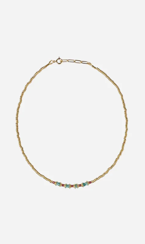 Tityaravy | Sriphala Nugget Necklace - Tourmaline/Garnet sold by Sister & Co