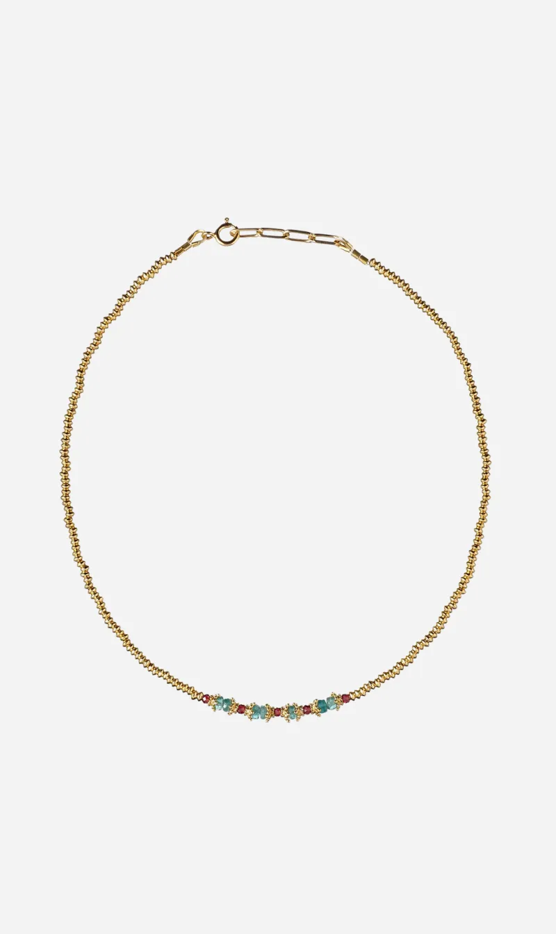 Tityaravy | Sriphala Nugget Necklace - Tourmaline/Garnet sold by Sister & Co