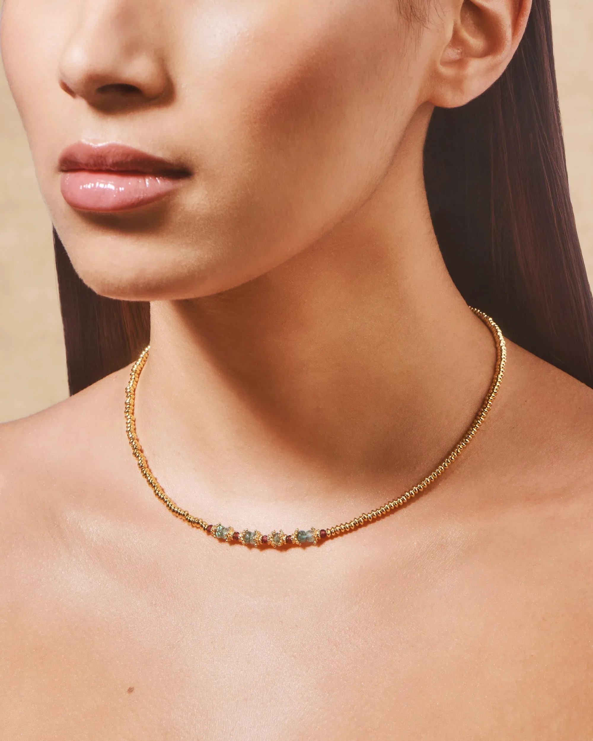 Tityaravy | Sriphala Nugget Necklace - Tourmaline/Garnet sold by Sister & Co product image thumbnail 2