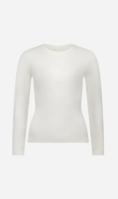 Dear Dylan | Silk Knit Long Sleeve Tee - Ivory sold by Sister & Co