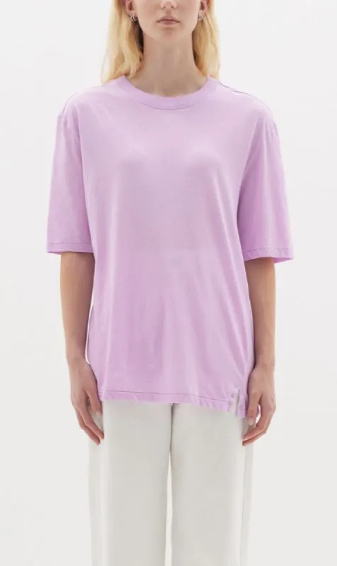 Bassike | Slouch Boyfriend Short Sleeve T.Shirt - Bright Lavender sold by Sister & Co