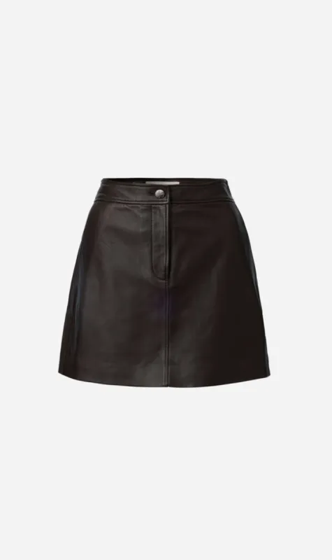 Viktoria & Woods | Ecstasy Leather Skirt - Chocolate sold by Sister & Co