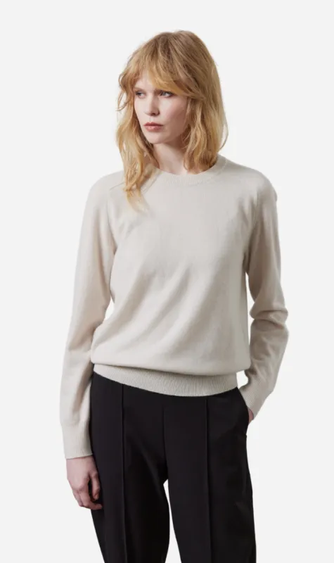 Laing | Sam Cashmere Crew - Putty sold by Sister & Co