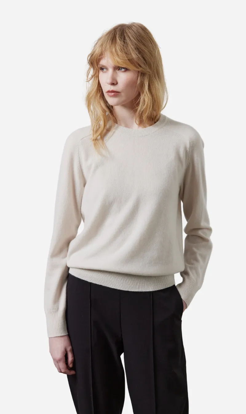 Laing | Sam Cashmere Crew - Putty sold by Sister & Co