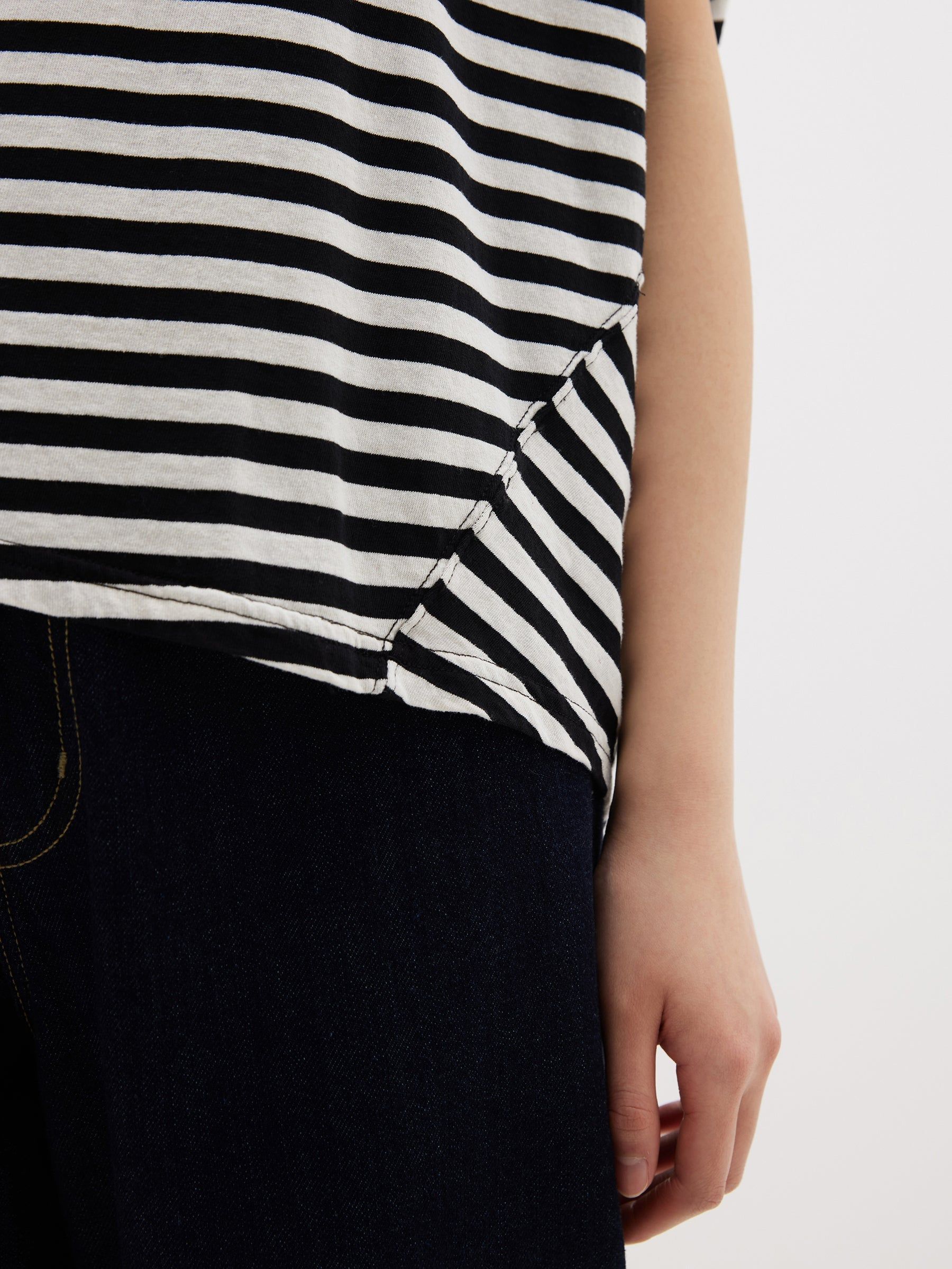 Bassike | Stripe Slouch Circle Tank - Undyed/Black sold by Sister & Co product image thumbnail 5