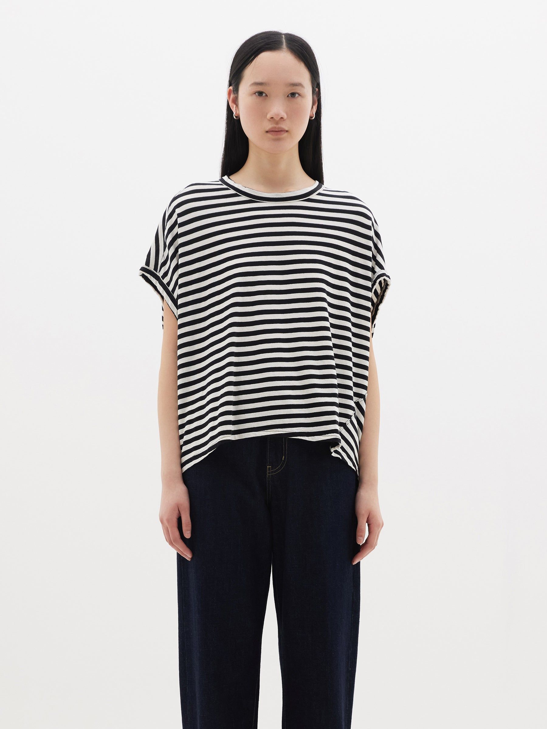 Bassike | Stripe Slouch Circle Tank - Undyed/Black sold by Sister & Co product image thumbnail 3