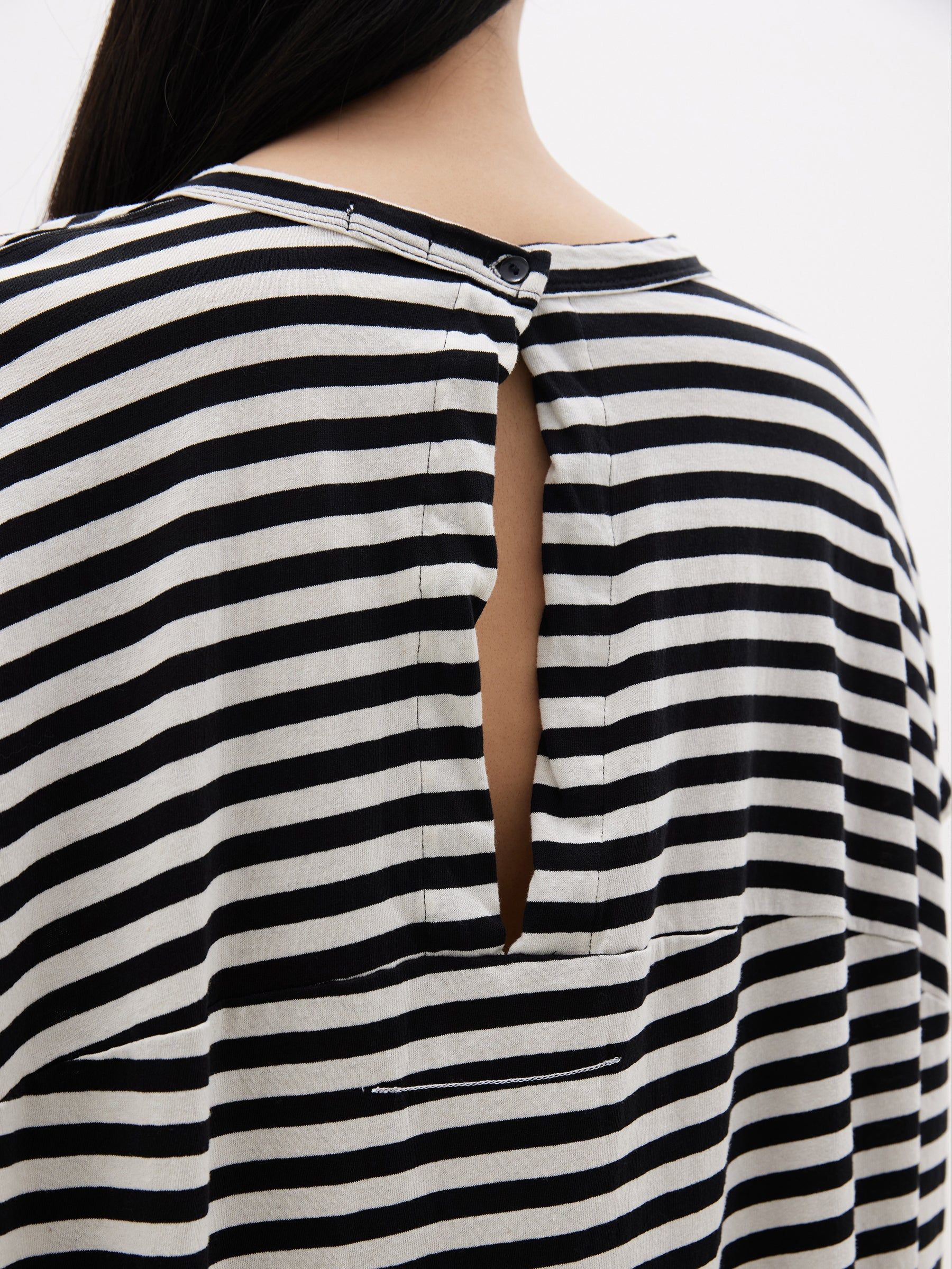 Bassike | Stripe Slouch Circle Tank - Undyed/Black sold by Sister & Co product image thumbnail 4