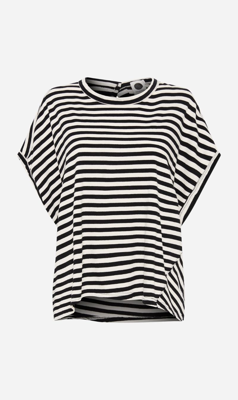 Bassike | Stripe Slouch Circle Tank - Undyed/Black sold by Sister & Co