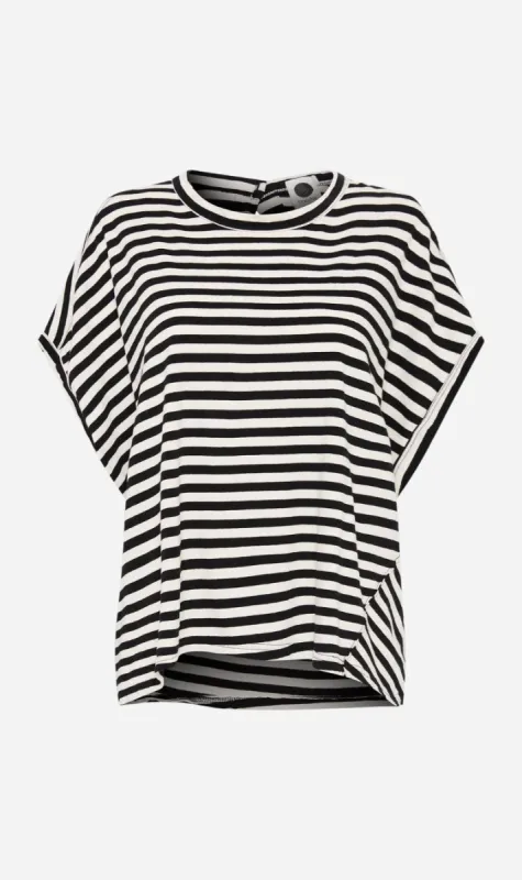 Bassike | Stripe Slouch Circle Tank - Undyed/Black sold by Sister & Co