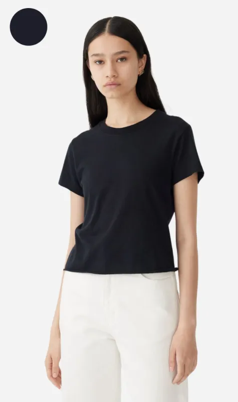 Bassike | Raw Edge Baby T.Shirt - Blue Ink sold by Sister & Co