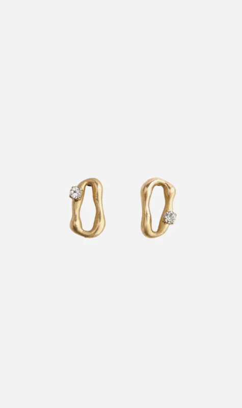 Forte Forte | Diamanté Sculpture Earrings -18k Gold Plated made by Sisters & Co