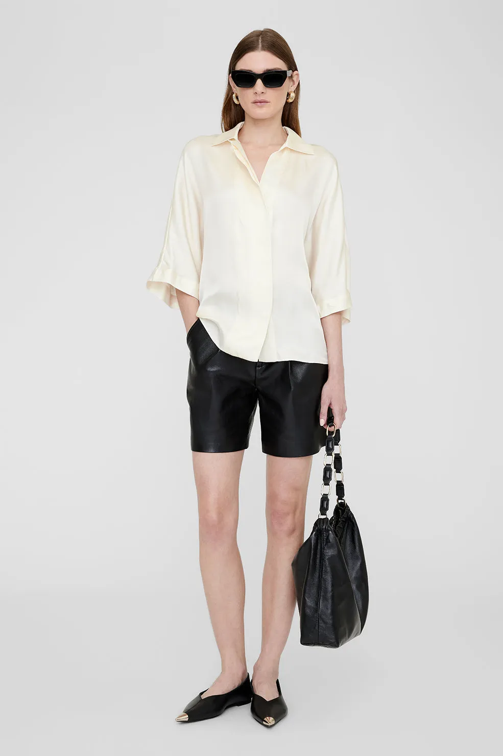 Anine Bing | Julia Shirt - Ivory sold by Sister & Co product image thumbnail 2