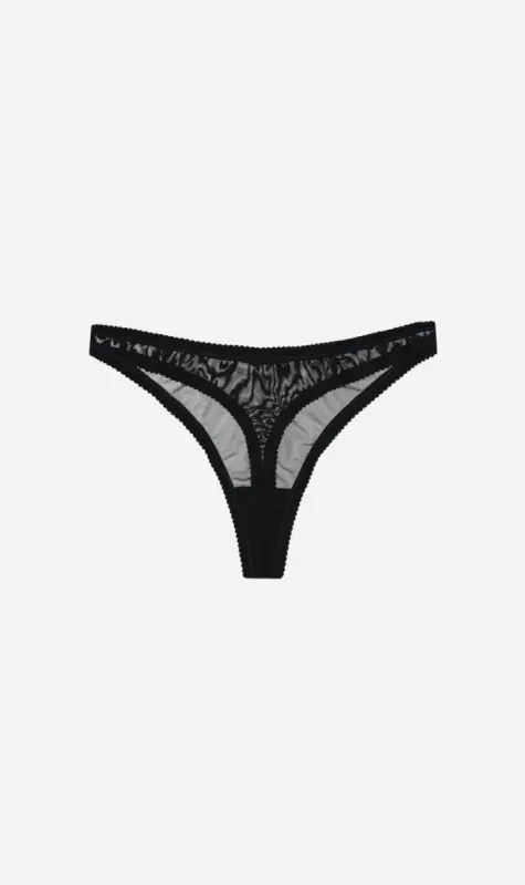 Dear Dylan | Recycled Mesh Thong - Noir sold by Sisters & Co