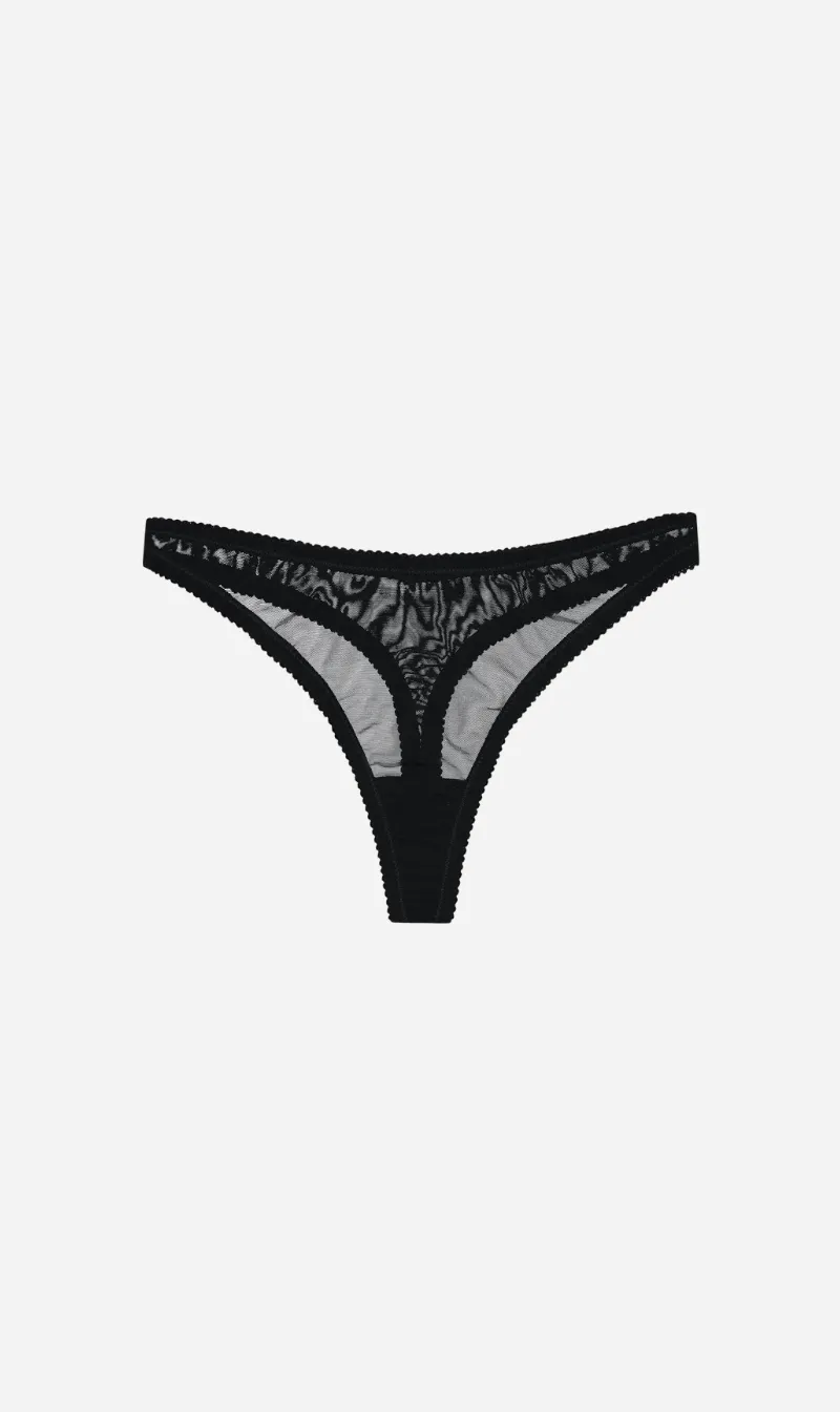 Dear Dylan | Recycled Mesh Thong - Noir sold by Sisters & Co