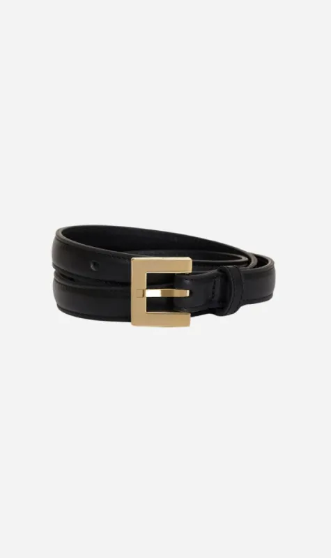 Anine Bing | Nicola Belt - Black With Gold sold by Sisters & Co