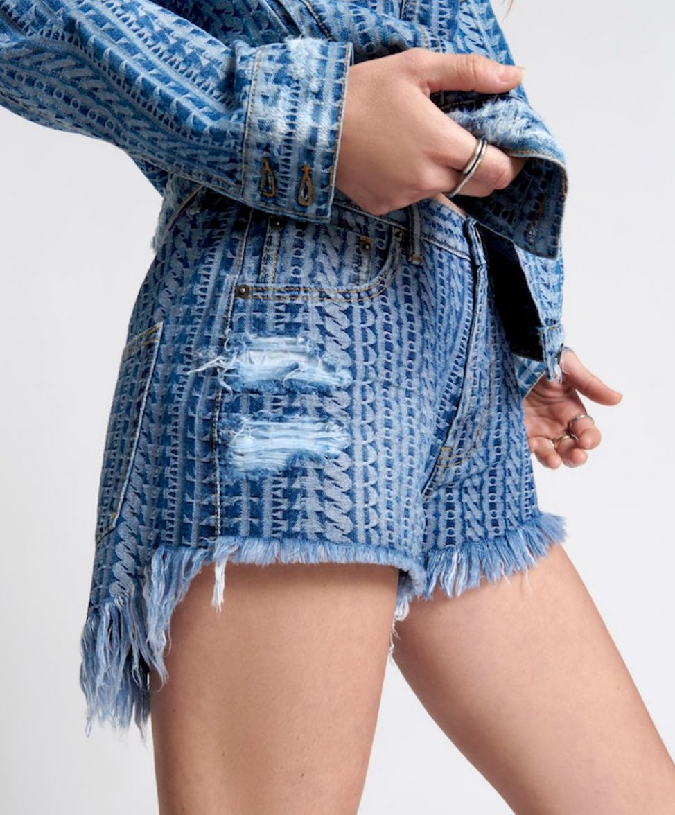 One Teaspoon | On Repeat Le Wolves Mid Denim Short - Dark Blue sold by Sister & Co product image thumbnail 4