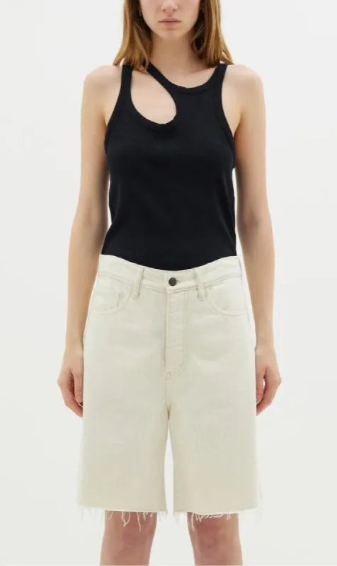 Bassike | Cut Out Mini Rib Tank - Black sold by Sister & Co